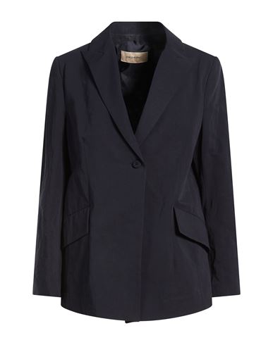 Woman Blazer Midnight blue Size 8 Cotton, Linen