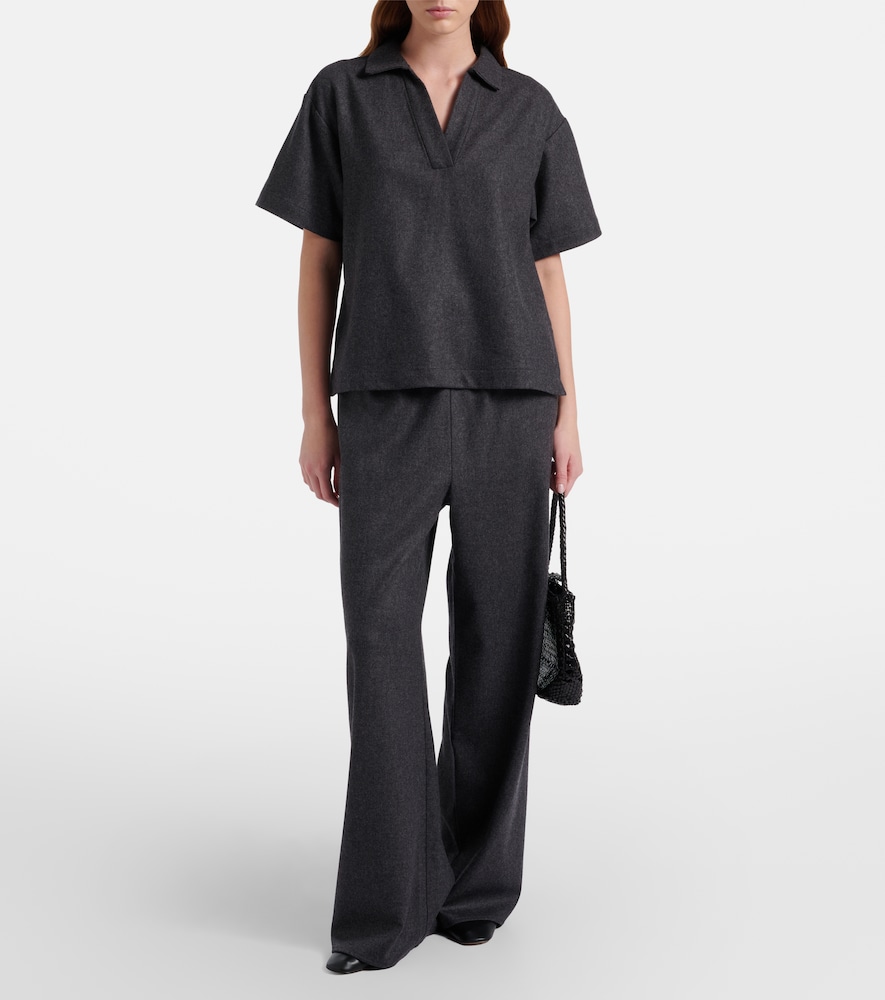 Austin wool and cashmere wide-leg pants