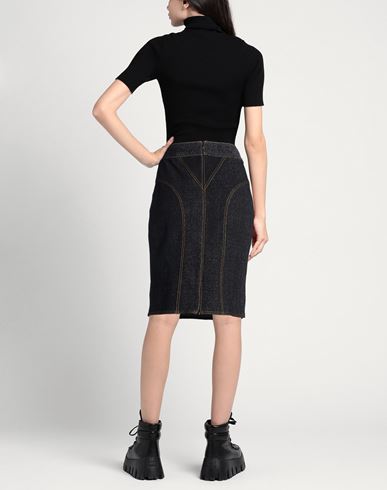 Alaïa Woman Denim skirt Black Size 0 Cotton, Polyamide, Polyurethane