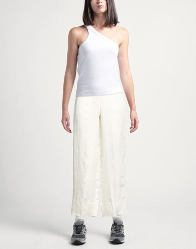 Woman Pants Ivory Size 6 Linen, Viscose