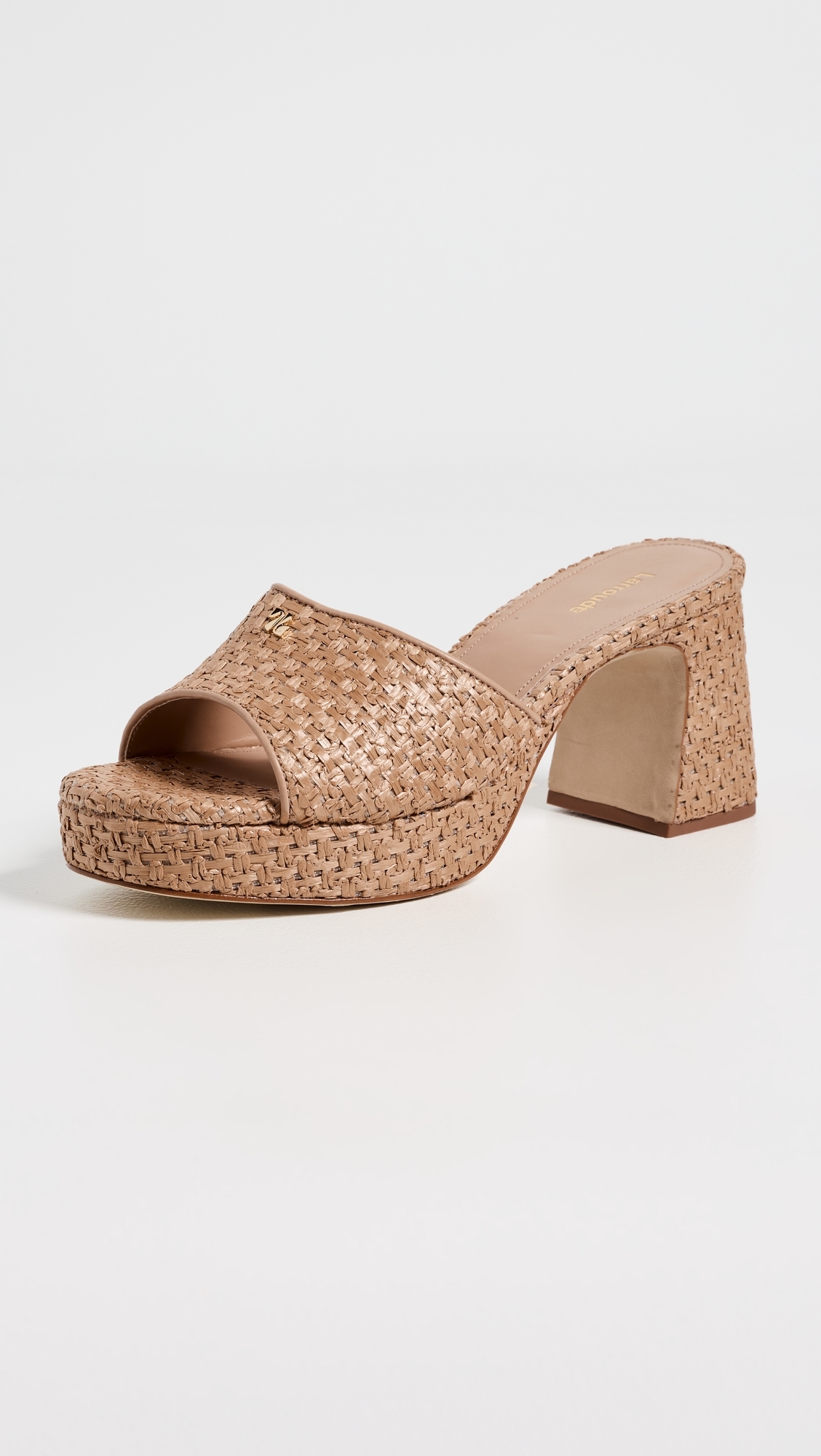 Dolly Low Mules Natural and Beige Raffia