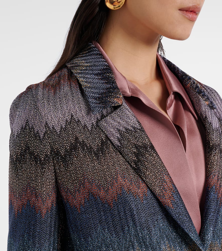 Zigzag lamé blazer