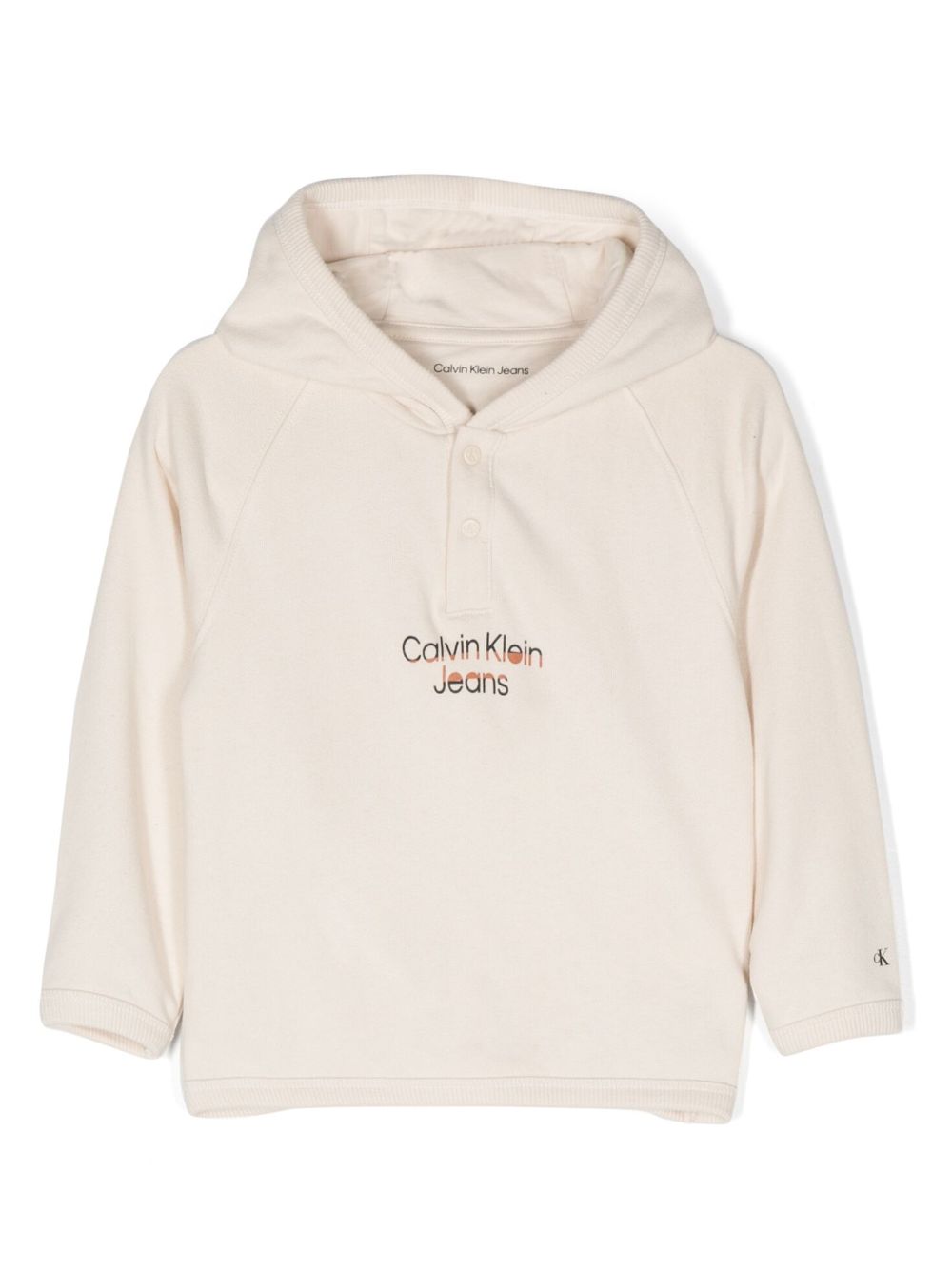 Logo-print cotton hoodie - Neutrals