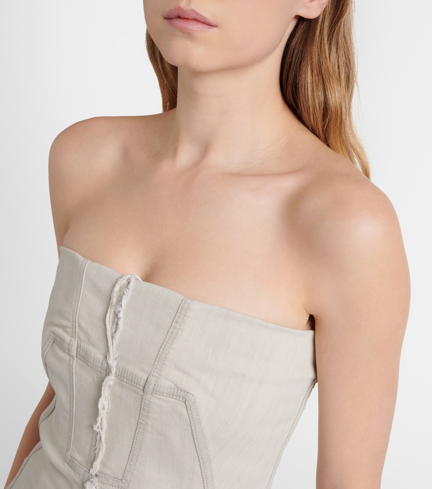 Strapless denim top