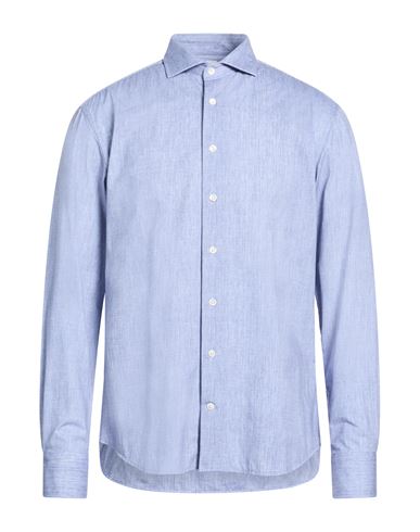Man Shirt Light blue Size 16 Polyamide, Polyester, Elastane