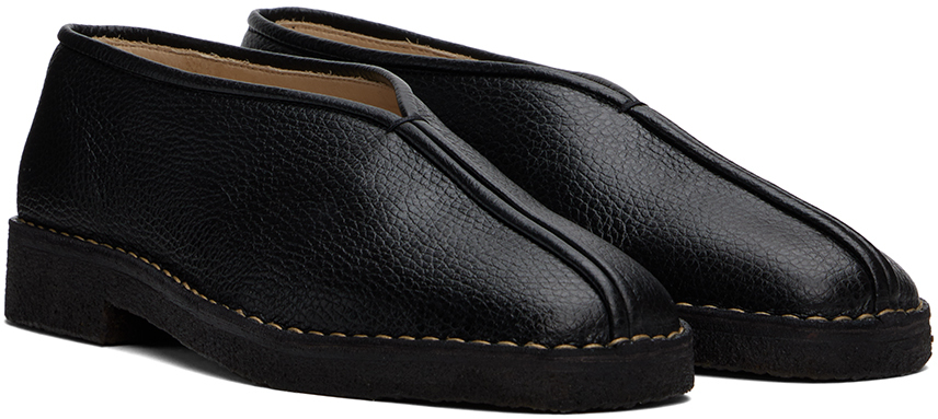LEMAIRE Black Piped Crepe Slippers