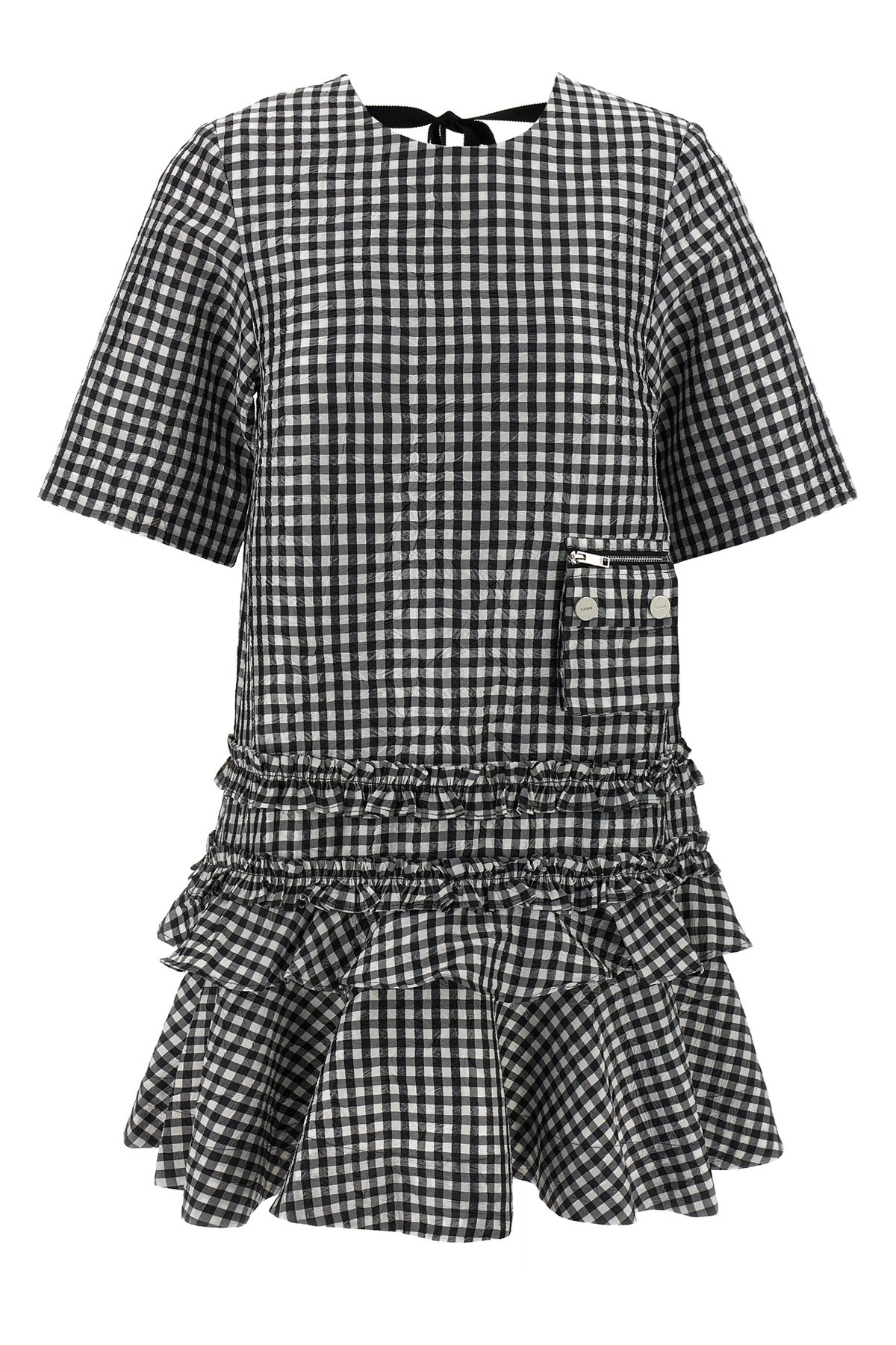 'Crinkled Check Mini' Dress