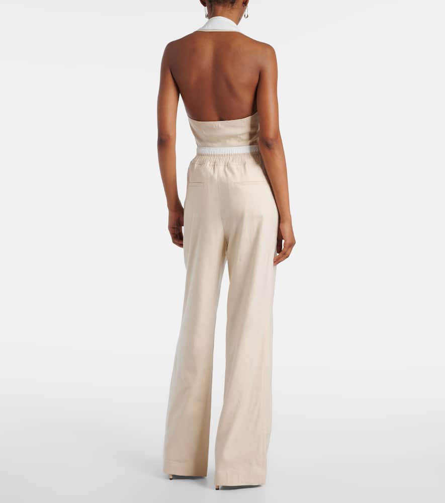 Bristol linen-blend wide-leg pants
