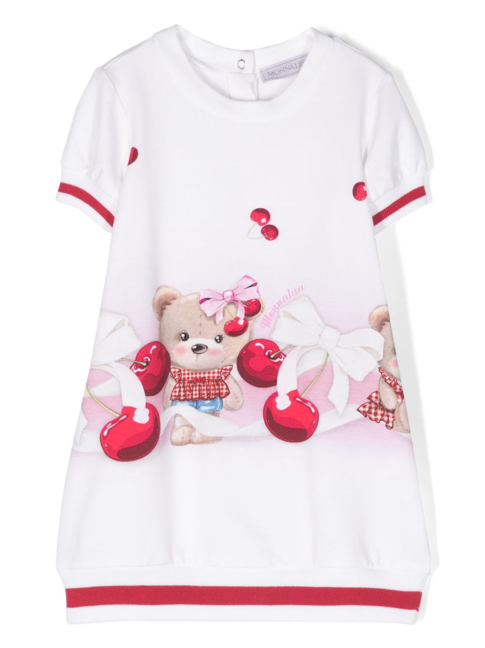 Teddy bear-print dress - White