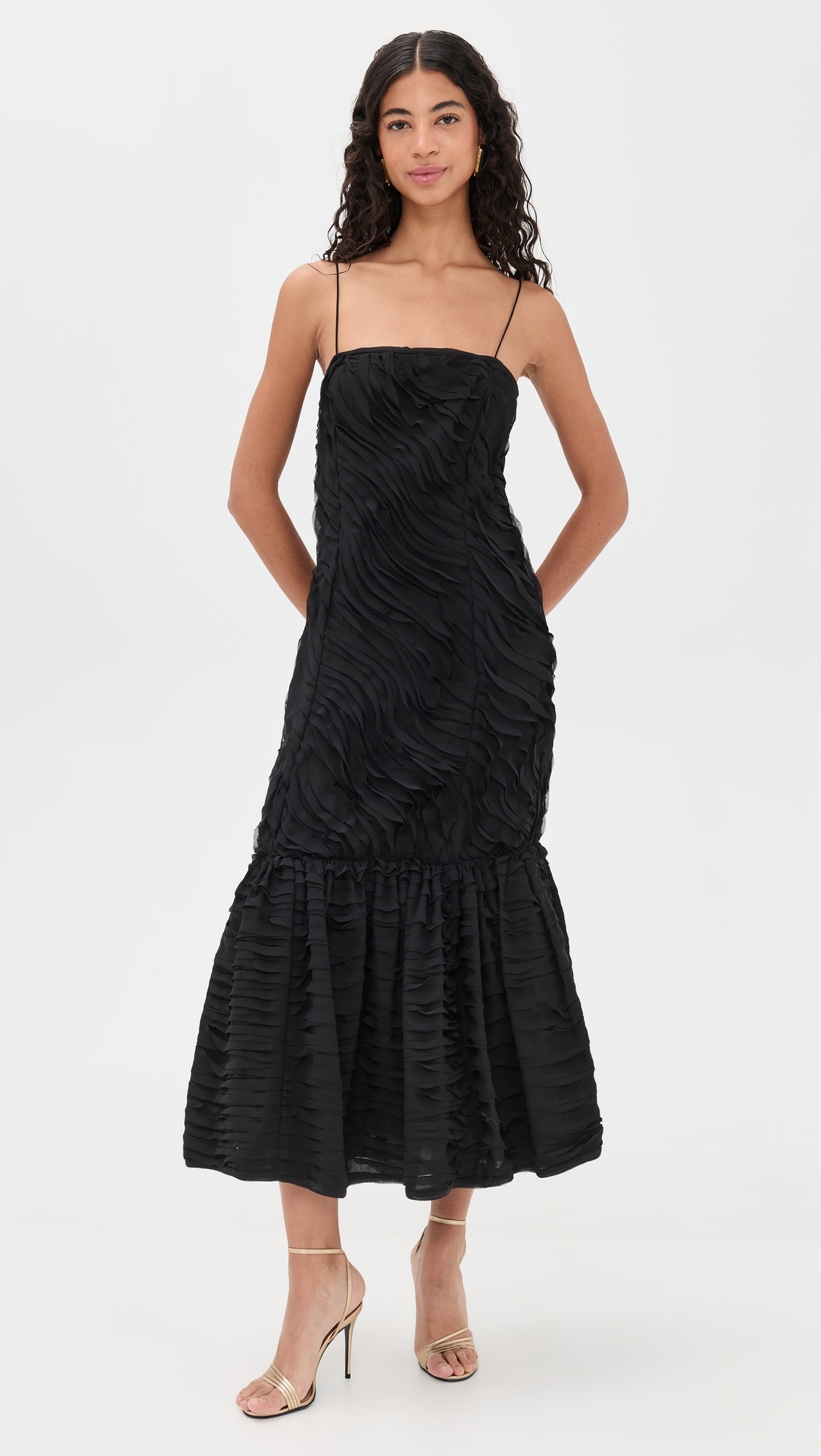 Augustina Ruffle Dress Noir