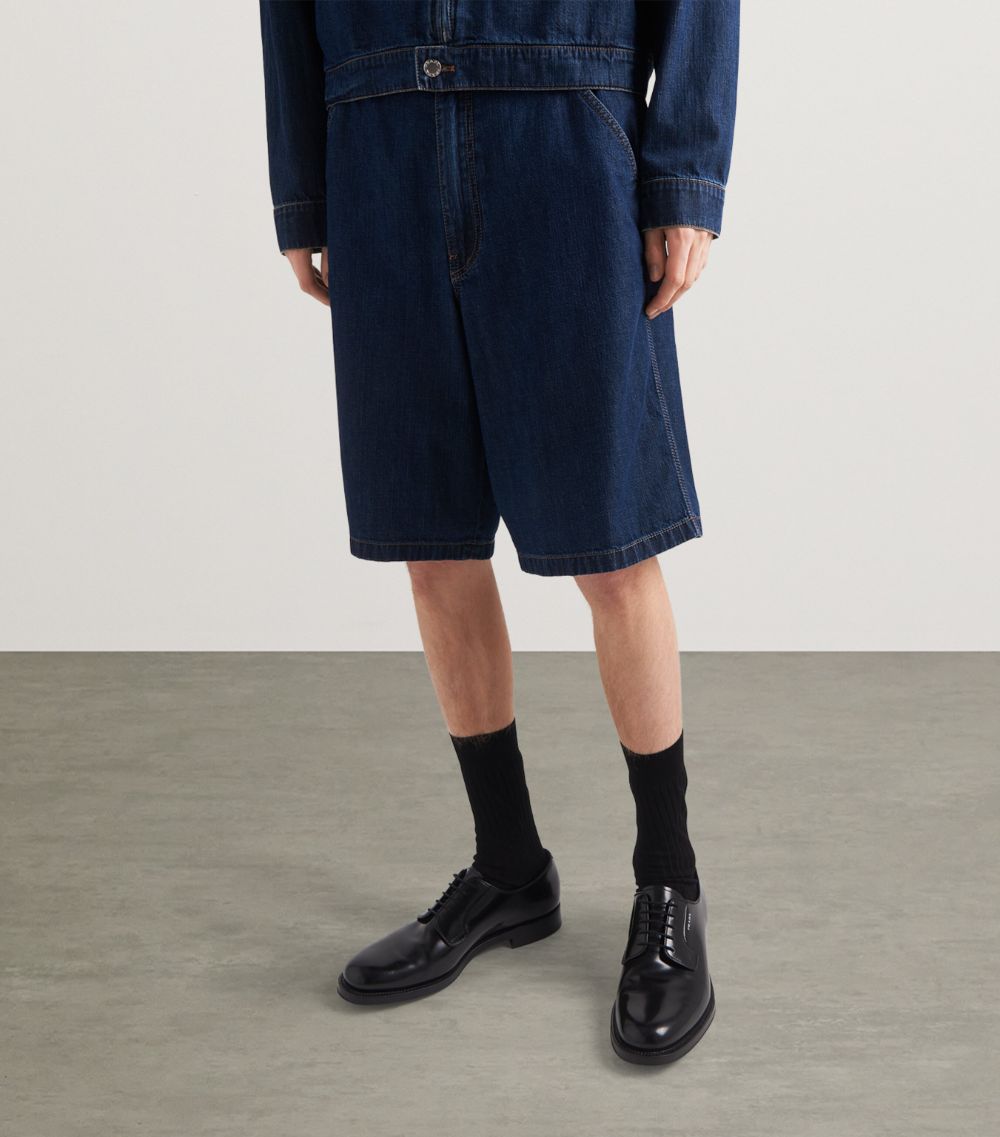 Dark-Wash Denim Bermuda Shorts