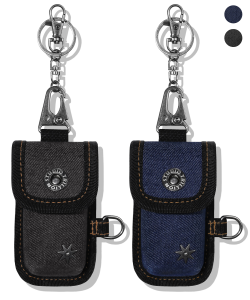 Denim Star Rivet Multi Pouch Keyring_2color