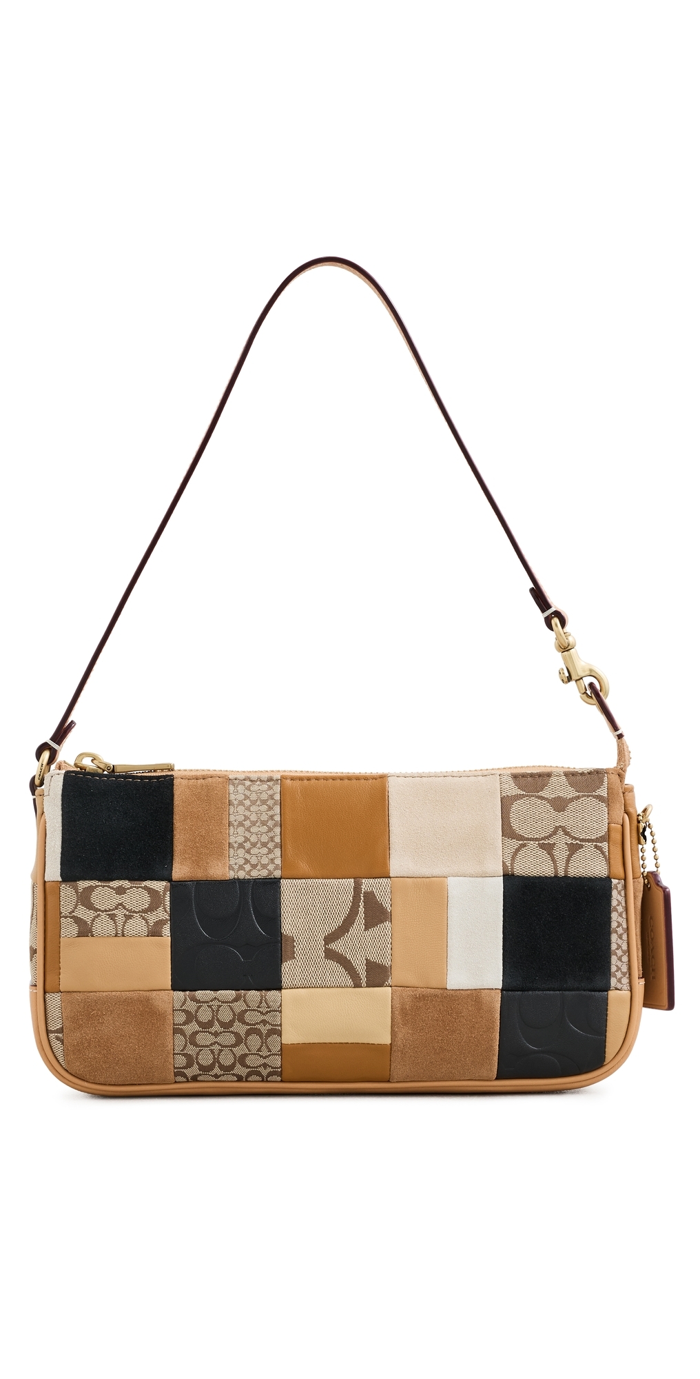 Patchwork Leather Plaza Shoulder Bag Brown Multi One Size