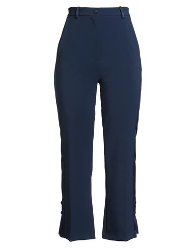 Woman Pants Blue Size 10 Polyester, Elastane