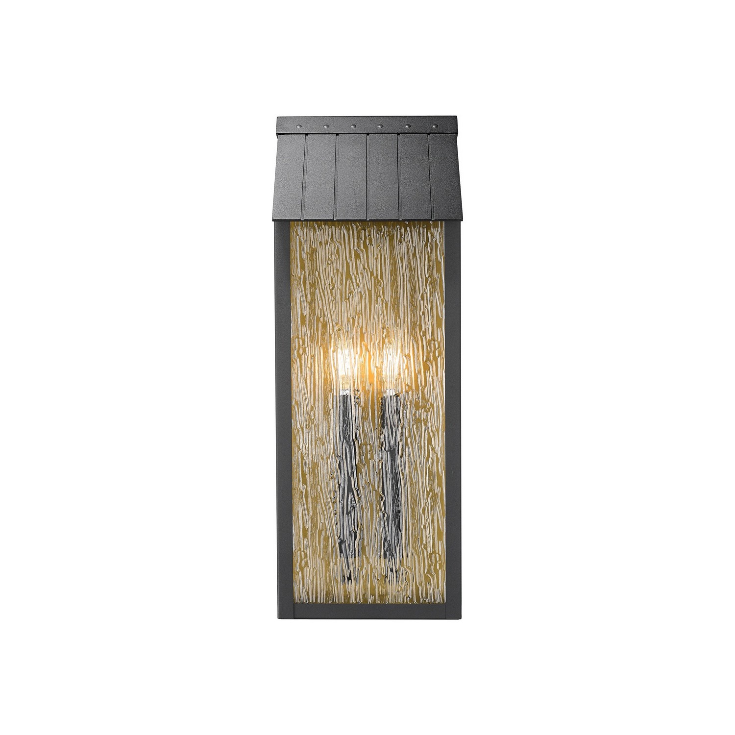 Black, Brass Outdoor Wall Sconce from the Point Collection