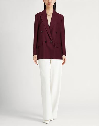 Stella Maxwell X Woman Blazer Burgundy Size 8 Wool, Viscose