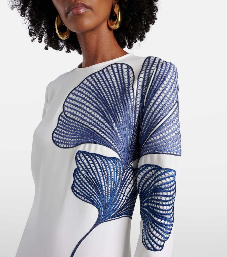 Austie embroidered crêpe gown