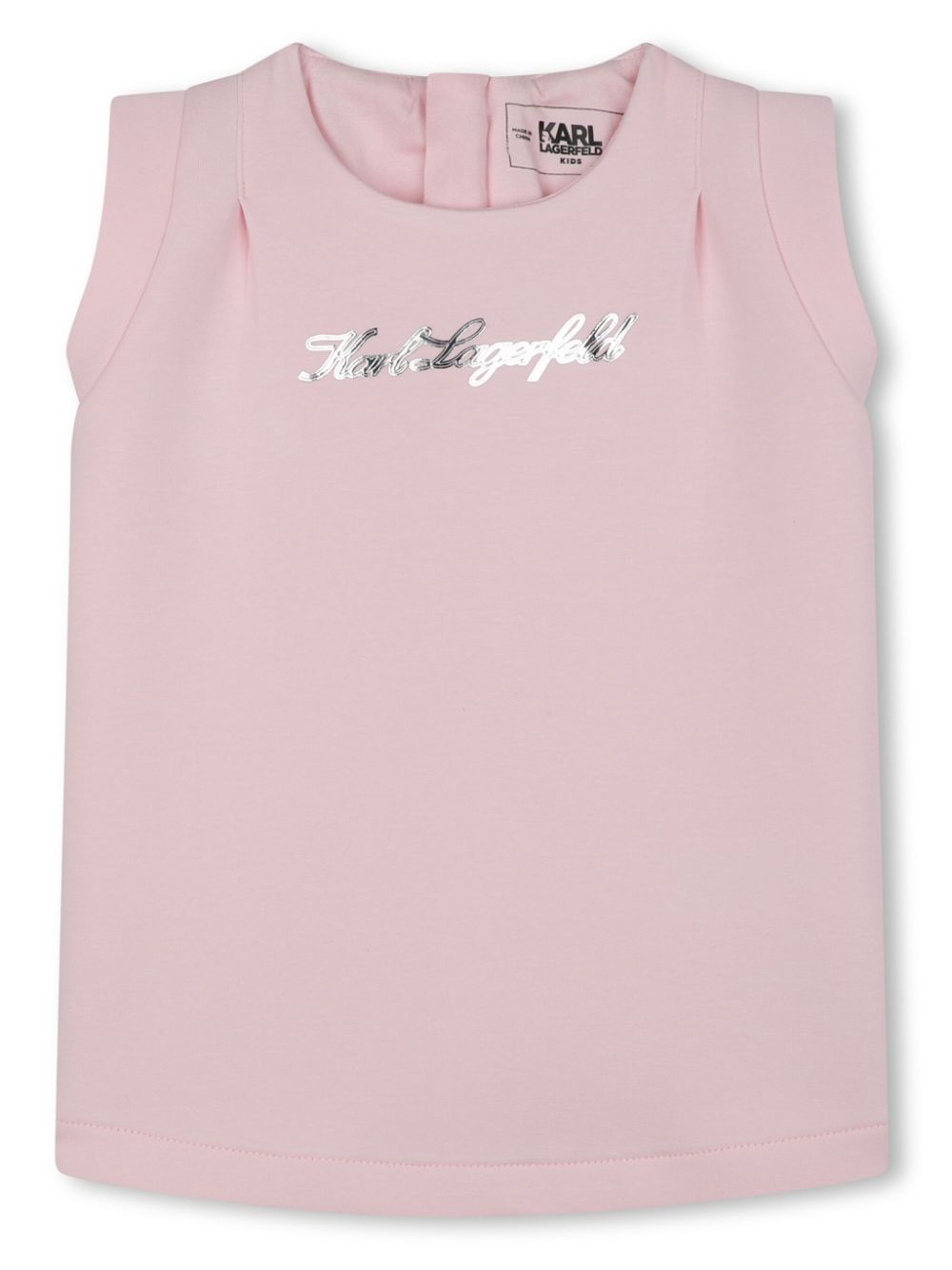 Logo-print sleeveless dress - Pink