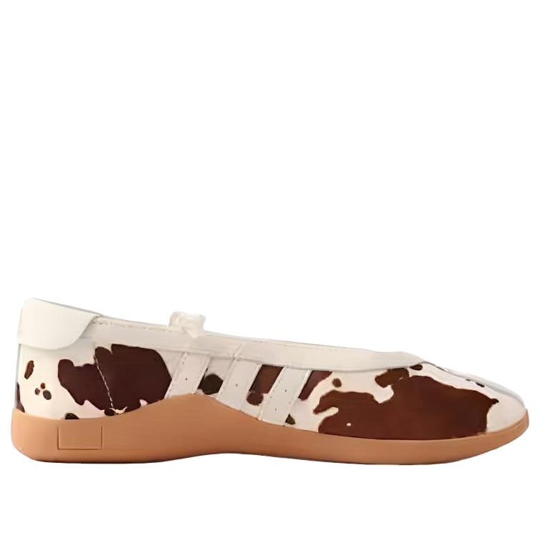 (WMNS) Tarkwondo Mei Cow Print Ballerina Shoes 'Aurora Coffee Cloud White Gum'