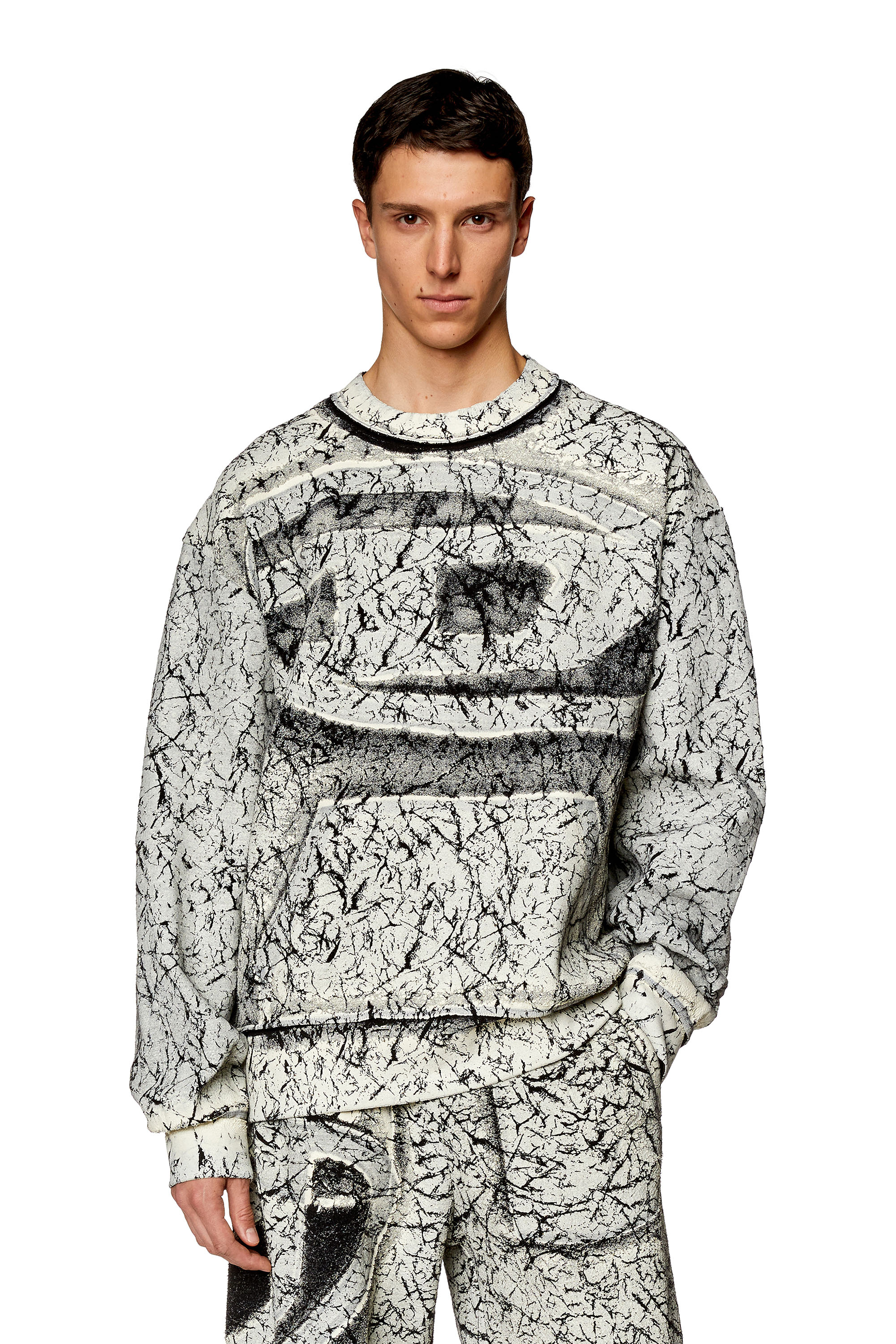 Sweatshirt With Cracked Effect