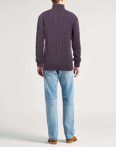 Man Turtleneck Dark purple Size L Wool