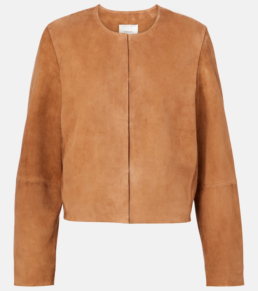 Cropped suede jacket