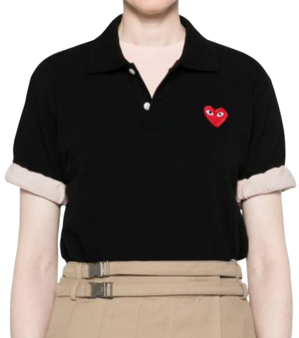 Black Logo Shirt Collar Polo