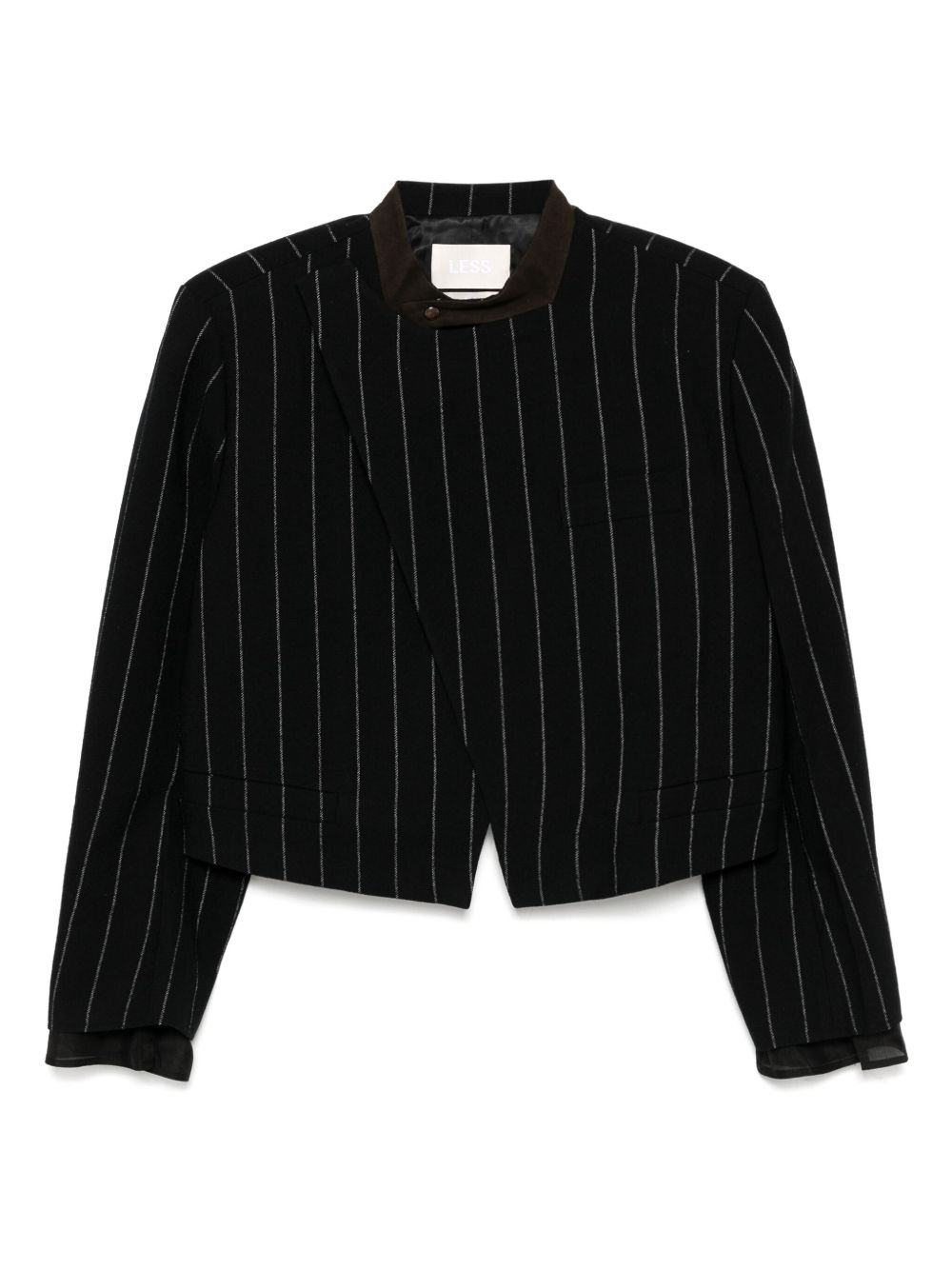 LESS striped cropped jacket - Black
