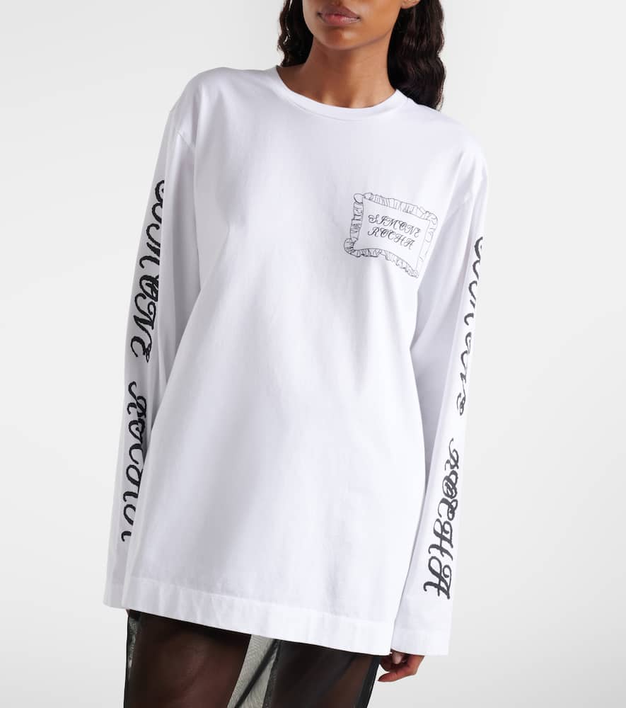Printed cotton jersey top