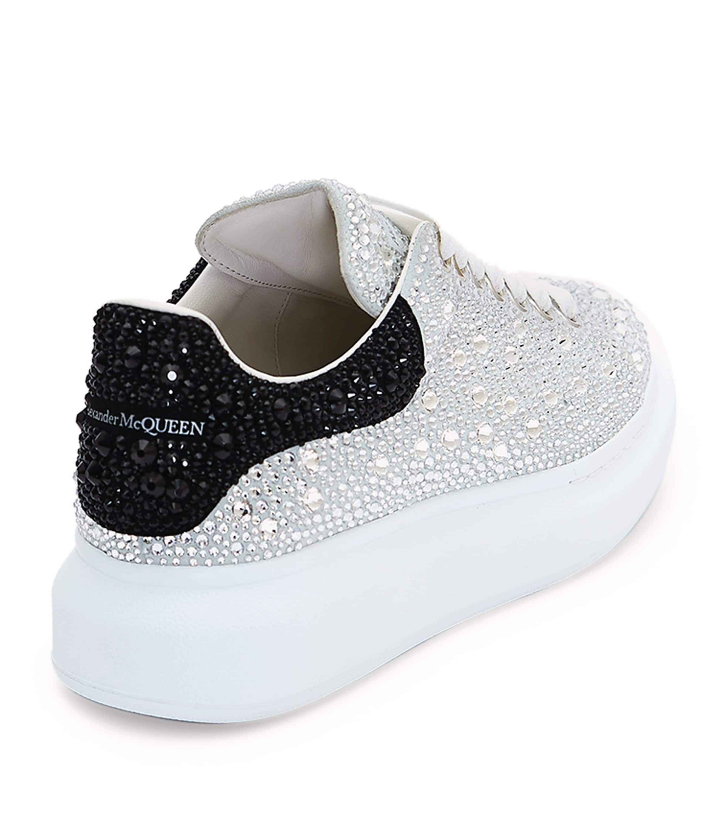 Leather Crystal-Embellished Oversized Sneakers