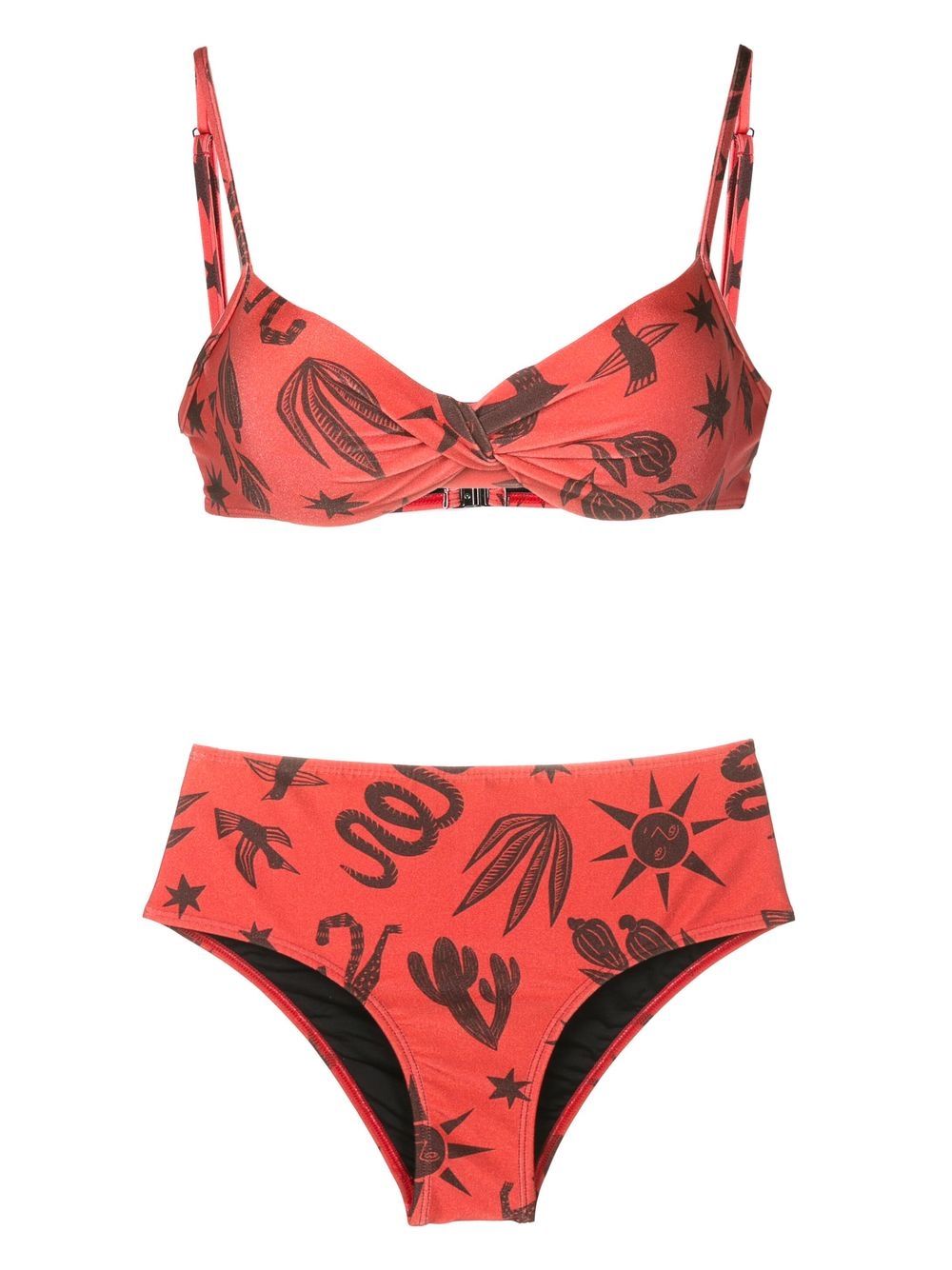 Veronica printed bikini set - Brown