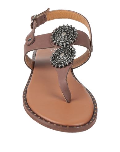 Woman Thong sandal Dark brown Size 6 Leather