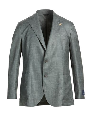 Man Blazer Dark green Size 40 Virgin Wool, Silk, Linen