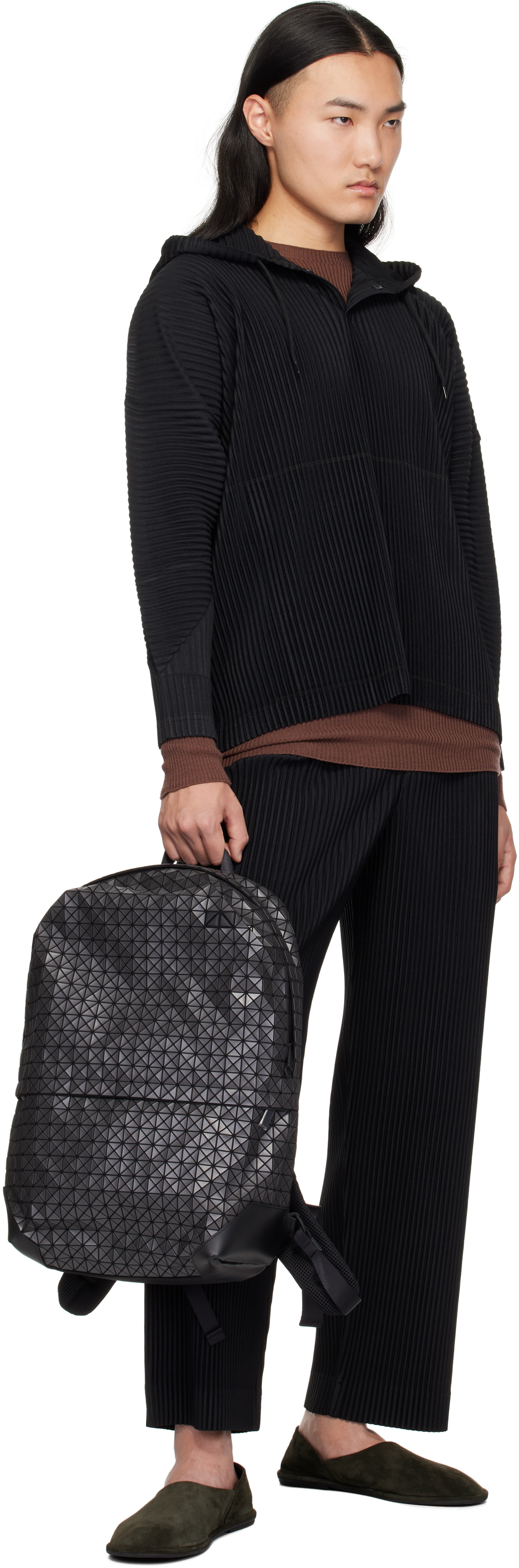 BAO BAO ISSEY MIYAKE Gunmetal Liner Backpack