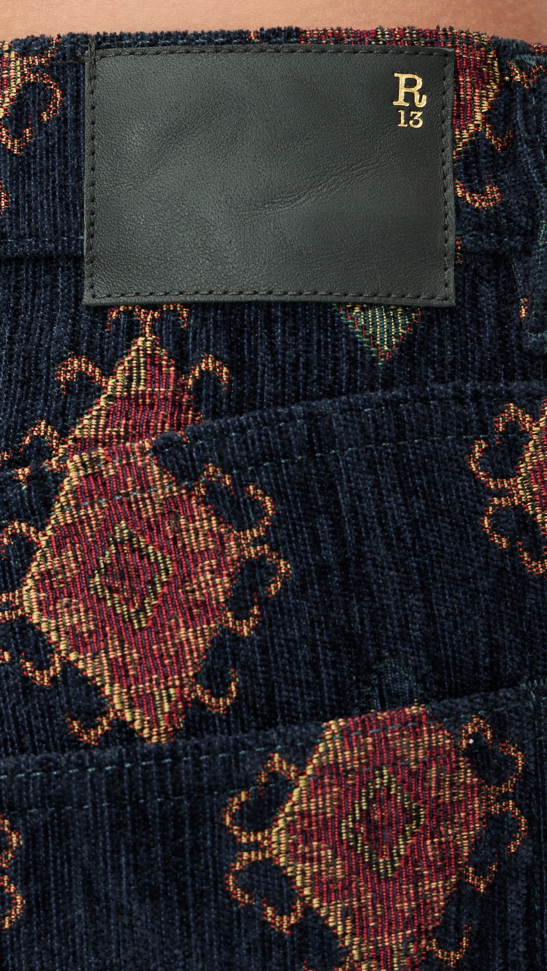 Tailored Drop Jeans Navy Blue Jacquard