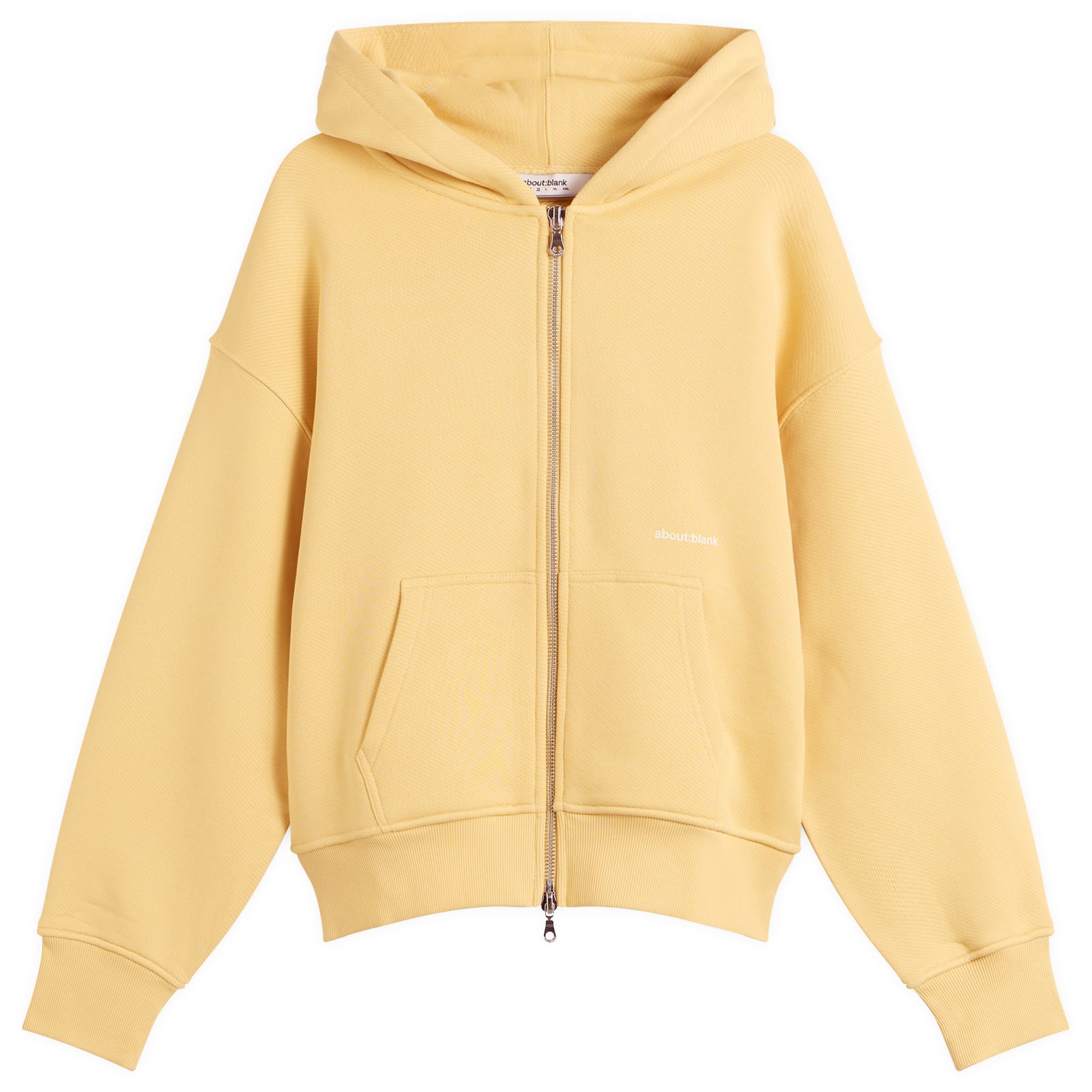 Men's Box Zip Hoodie in Yellow/Ecru