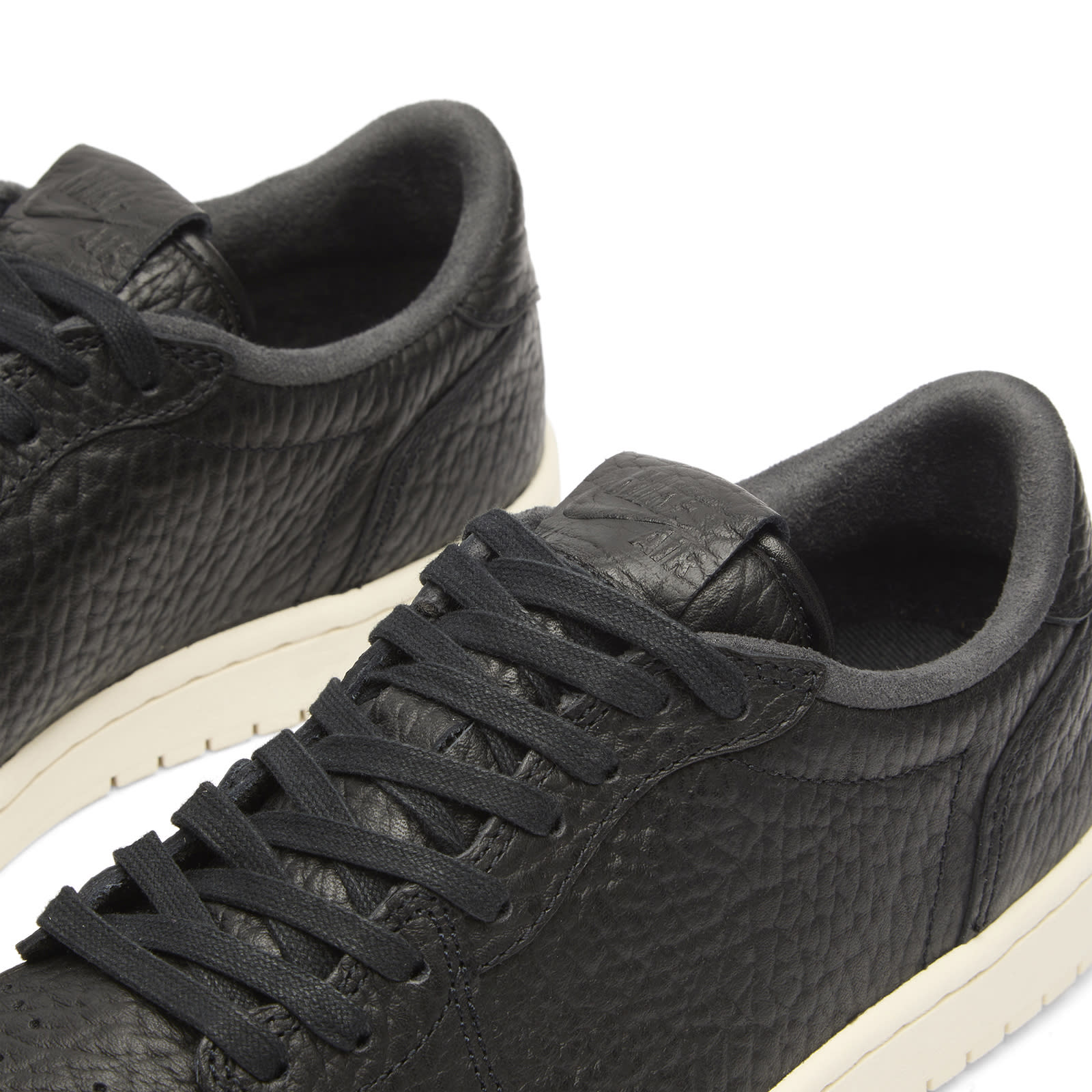 Men's 1 Retro Low 'No Swoosh' Sneaker in Black/Sail