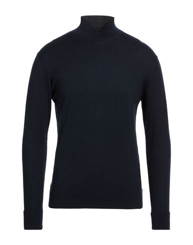 Man Turtleneck Midnight blue Size S Mulberry silk, Cotton