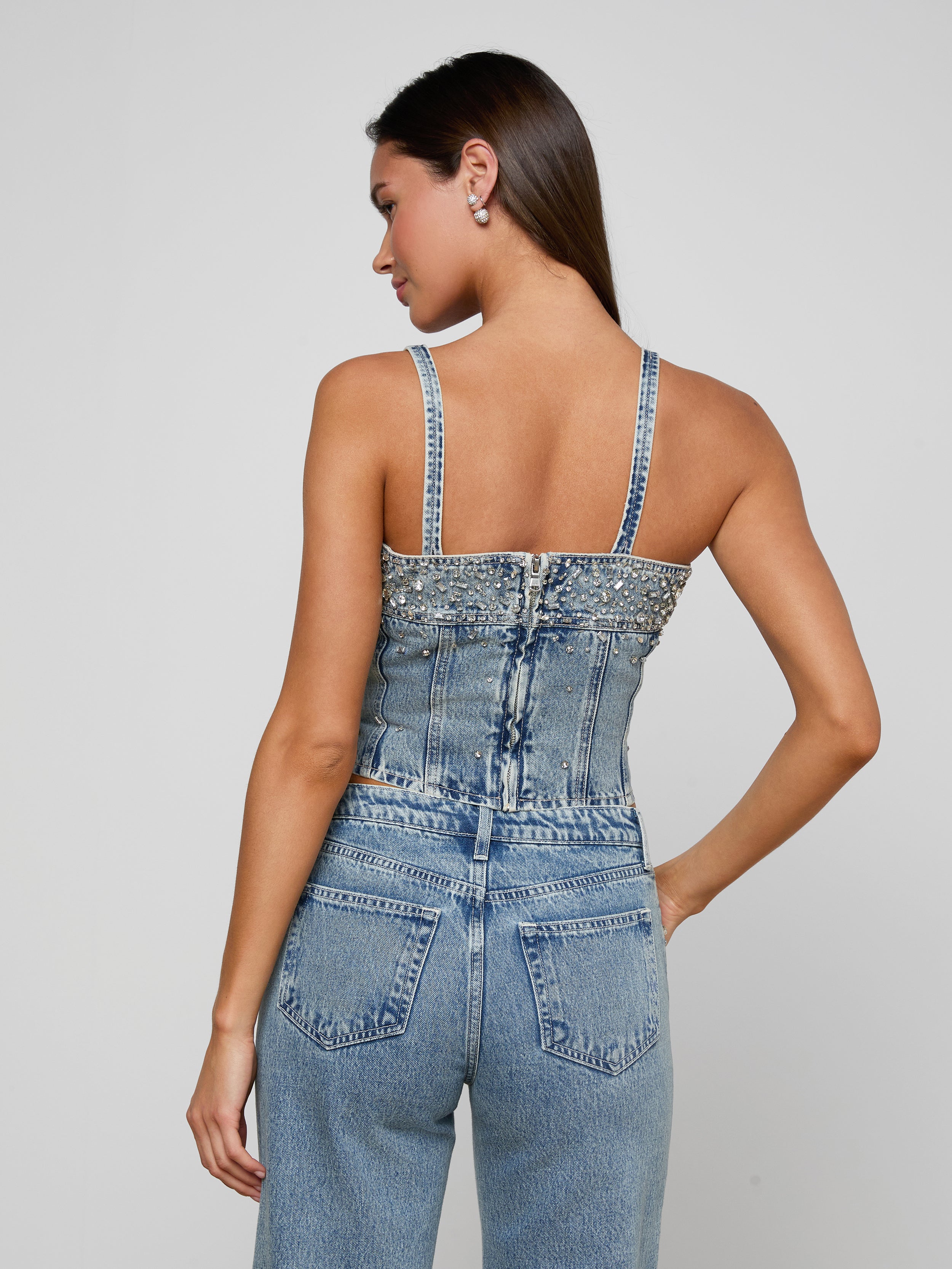 Arlin Embellished Tank Top In Malibu