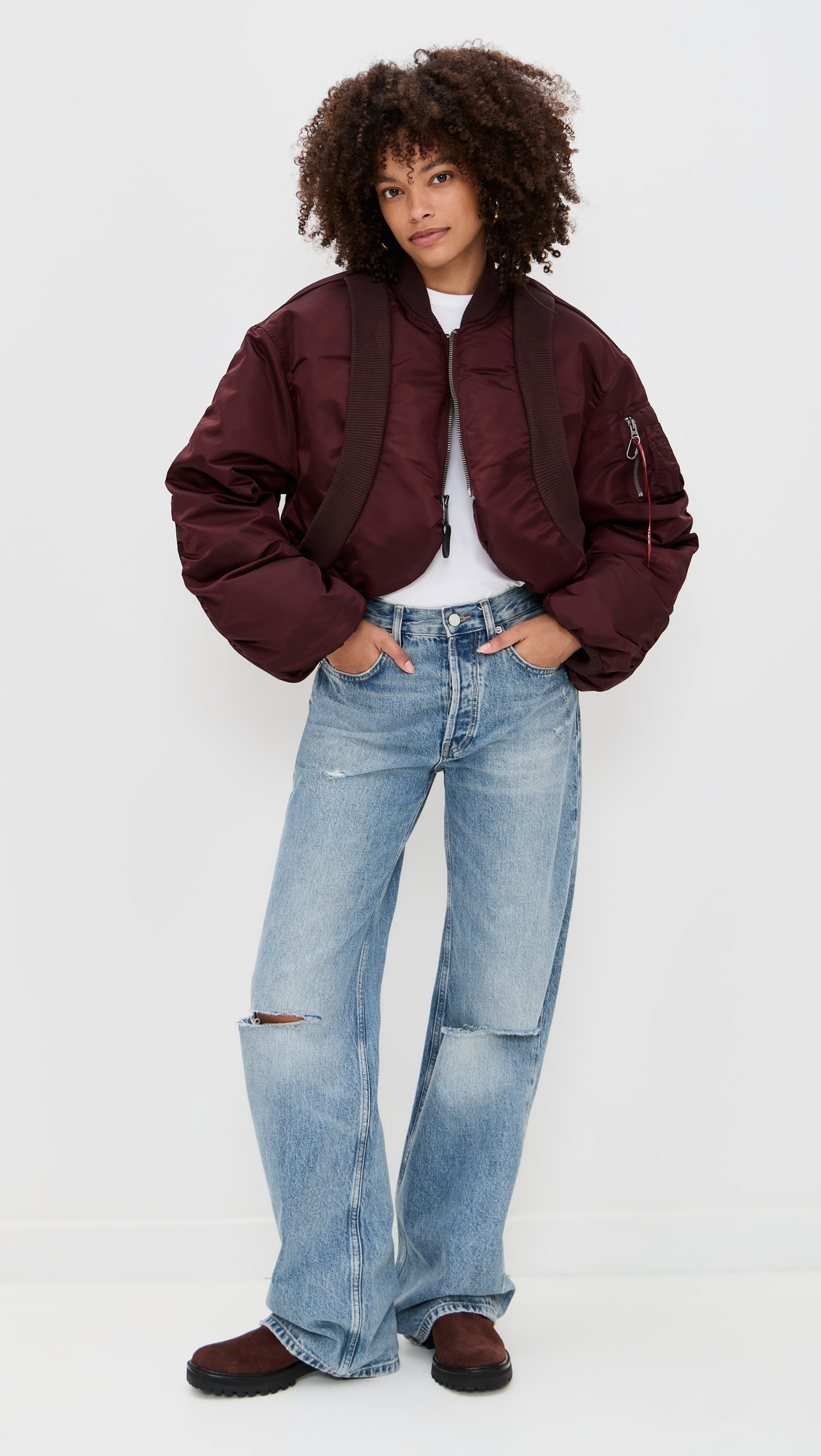 Ma-1 Knit Rib Flight Jacket CEDAR RED