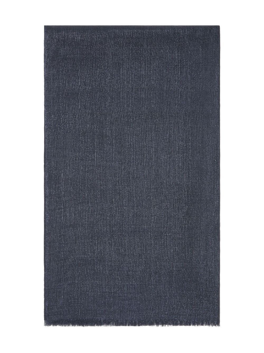Frayed-edge scarf - Blue