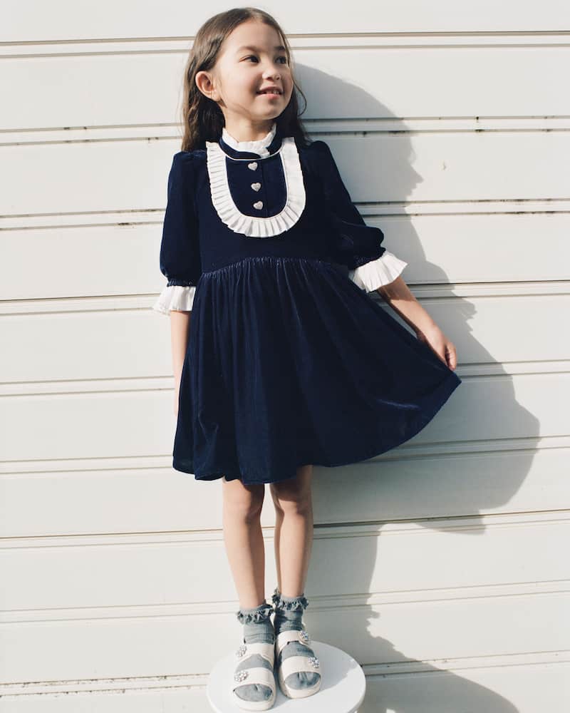 Self-Portrait Kids Velvet dress