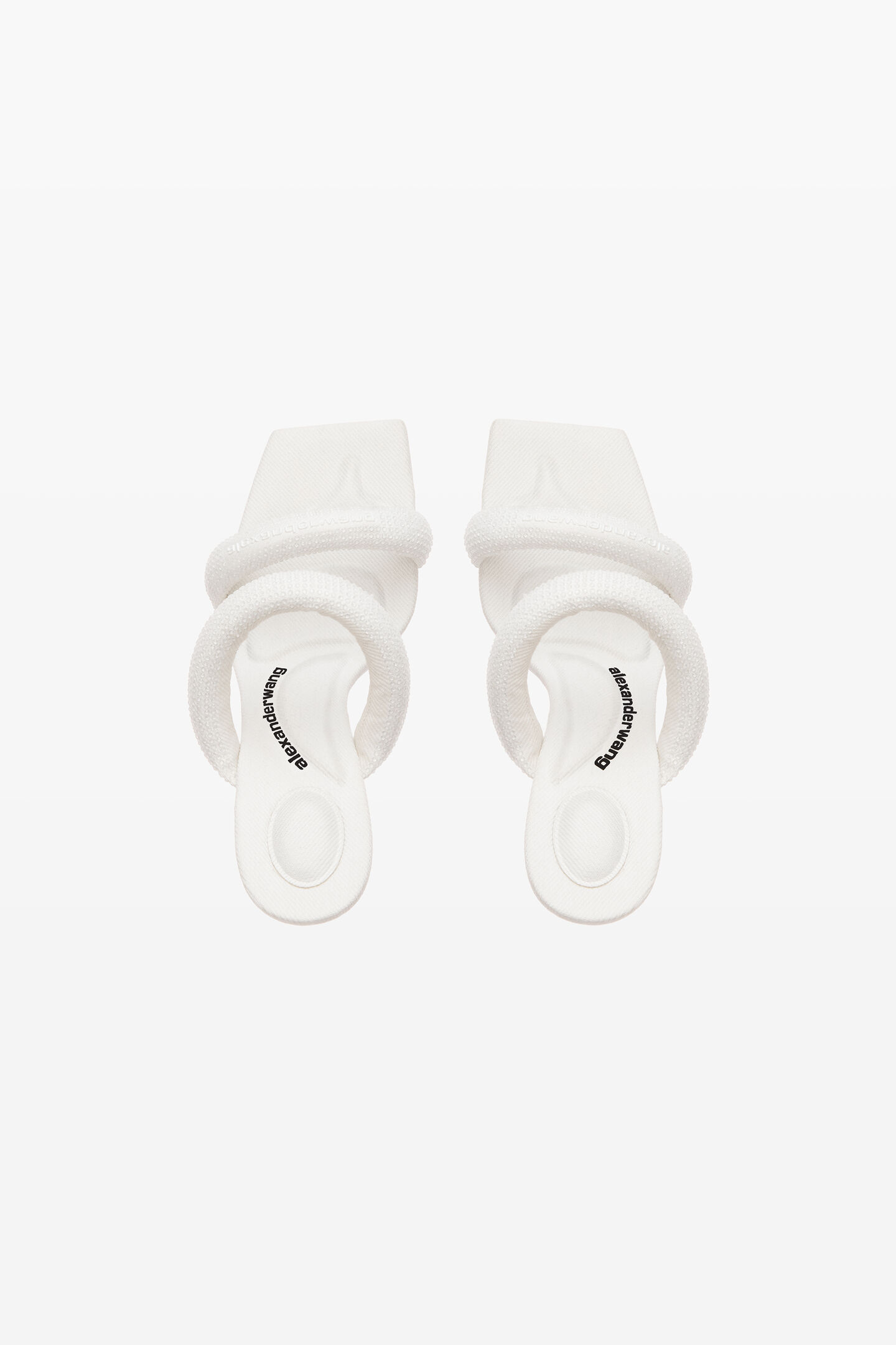 Women's Julie 105mm Denim Crystal Hotfix Tubular Sandal White