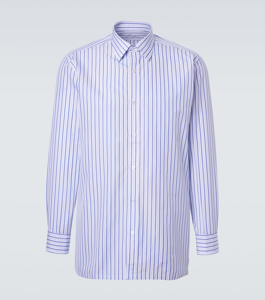Striped cotton poplin shirt