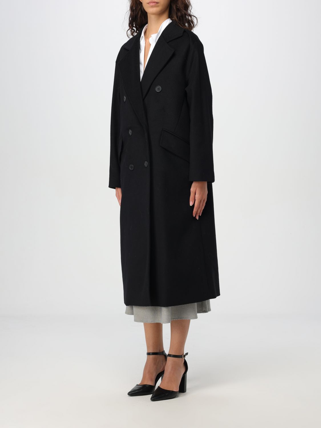 Double-breasted coat - Black