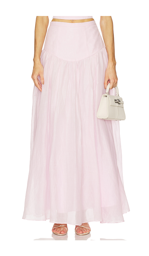 Bardot Amorette Ramie Maxi Skirt in Pink. 10. Also