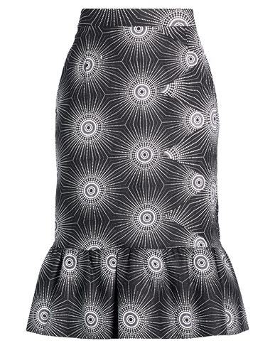 Woman Midi skirt Black Size M Cotton