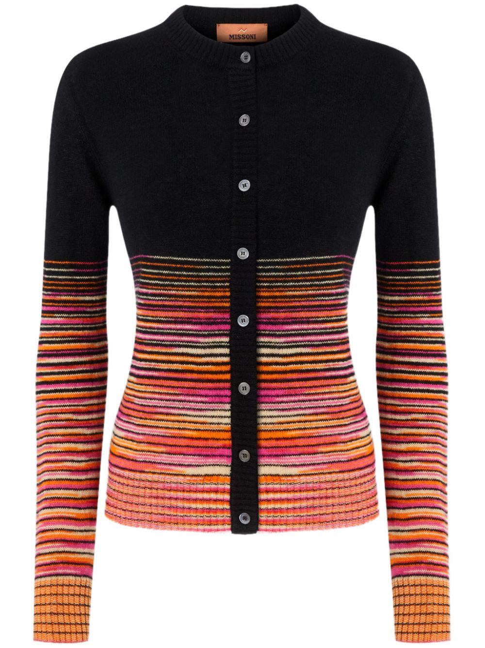 Dégradé-effect cashmere cardigan - Black
