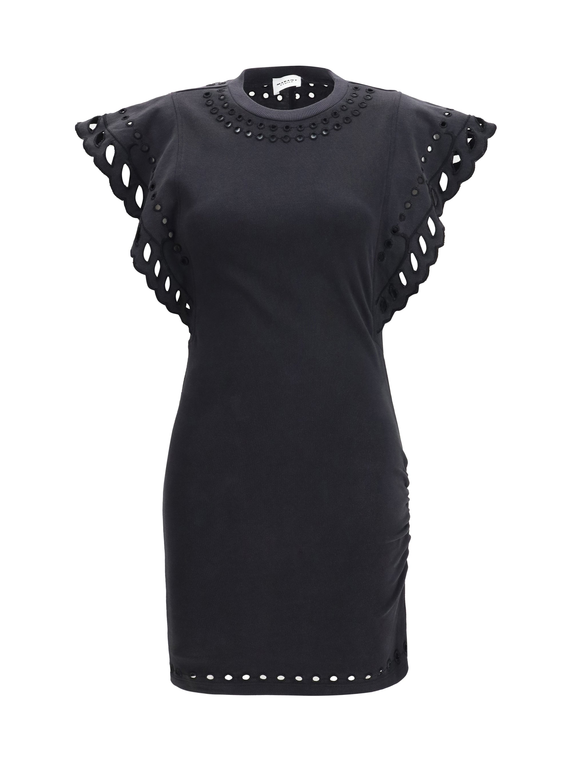 Broderie Anglaise Cotton Dress — Black