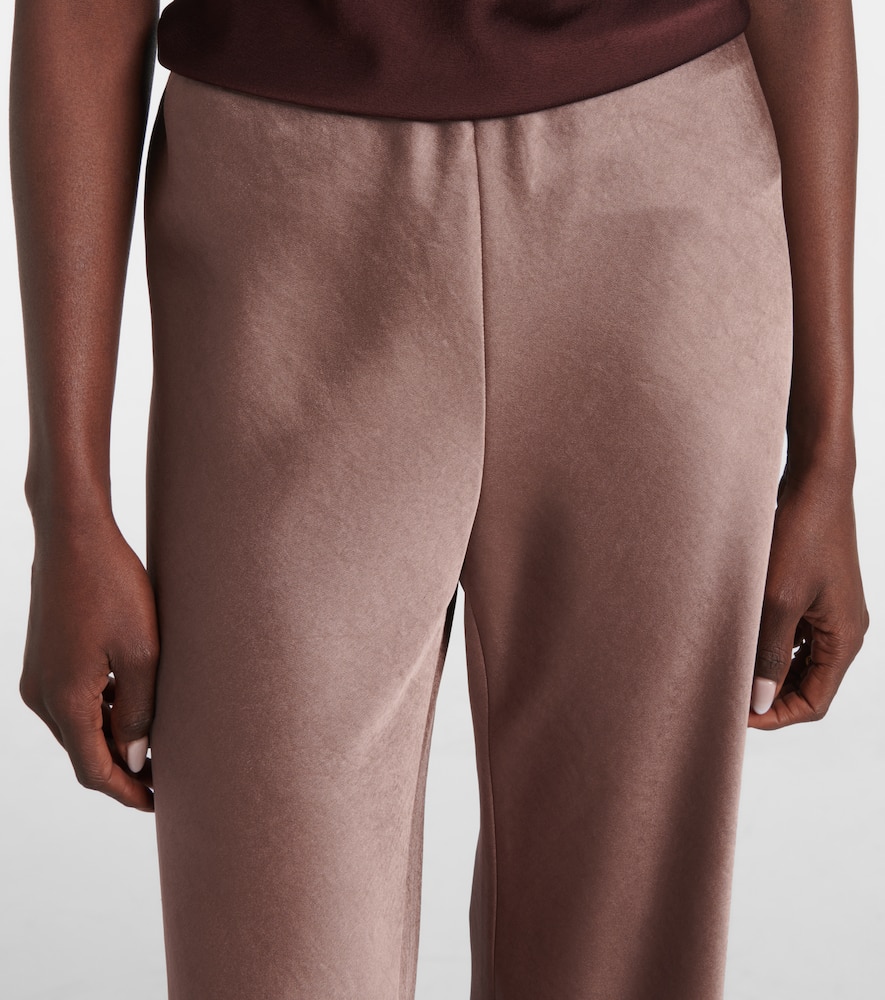 High-rise satin straight pants